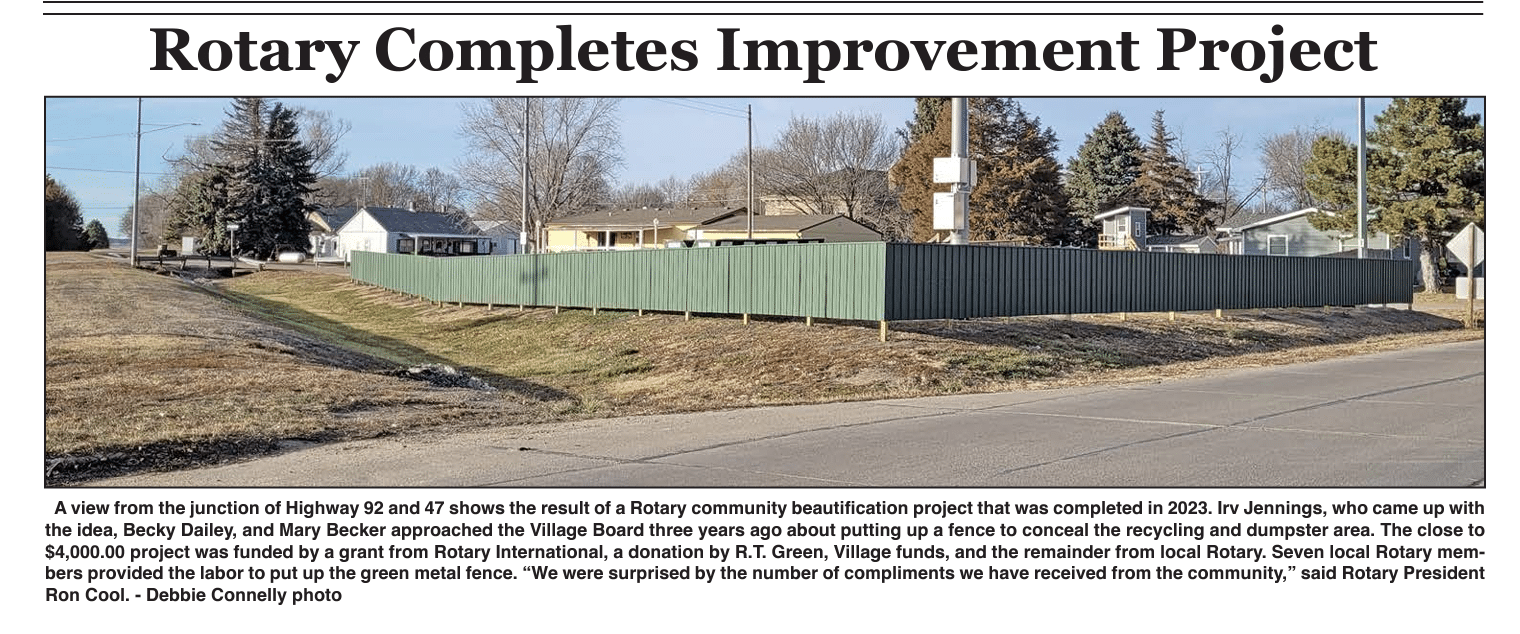 Rotarry Civic Projects Rotary Fence Project - Arnold Rotary